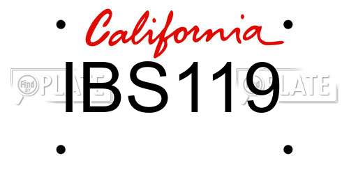 IBS119 California License Plate