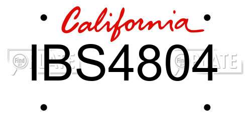 IBS4804 California License Plate