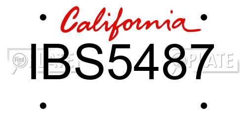 IBS5487 California License Plate