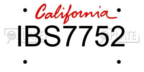 IBS7752 California License Plate
