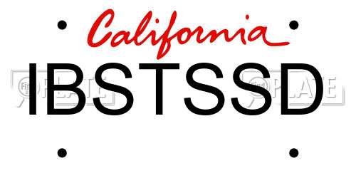 IBSTSSD California License Plate