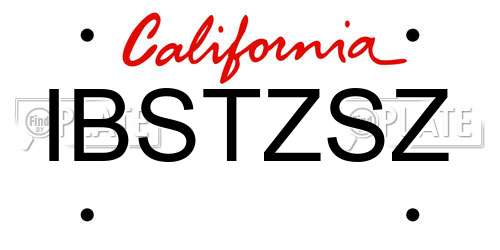 IBSTZSZ California License Plate