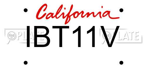 IBT11V California License Plate