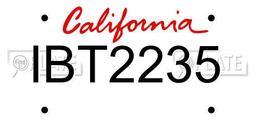 IBT2235 California License Plate