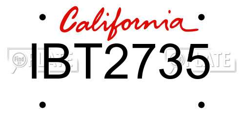 IBT2735 California License Plate