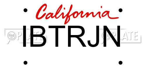 IBTRJN California License Plate