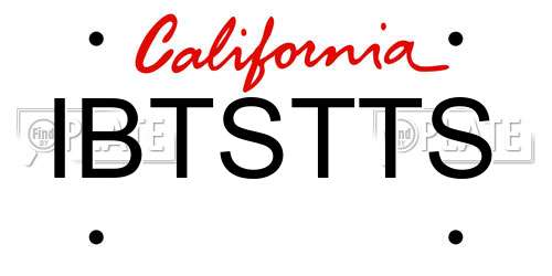 IBTSTTS California License Plate