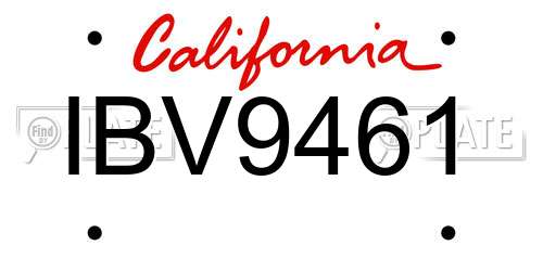IBV9461 California License Plate