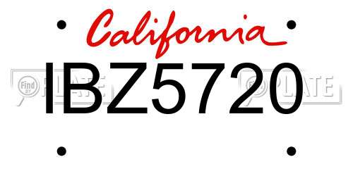 IBZ5720 California License Plate