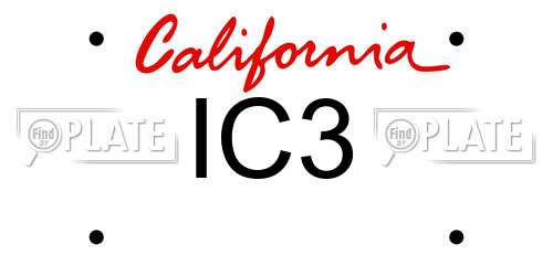 IC3 California License Plate