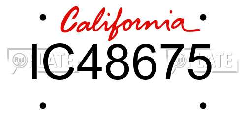 IC48675 California License Plate