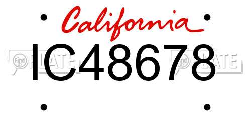 IC48678 California License Plate