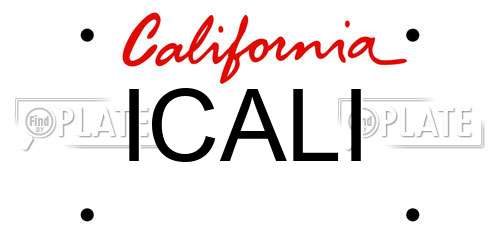 ICALI California License Plate