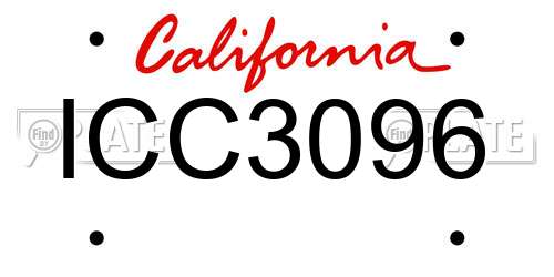 ICC3096 California License Plate