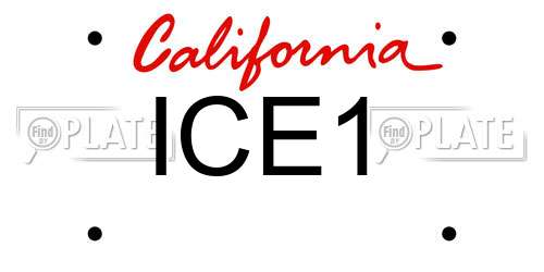 ICE1 California License Plate