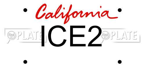 ICE2 California License Plate