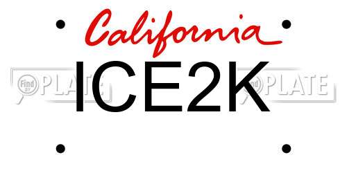 ICE2K California License Plate