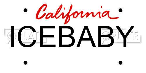 ICEBABY California License Plate