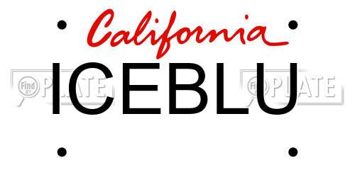 ICEBLU California License Plate