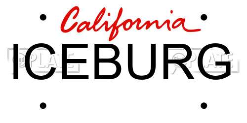ICEBURG California License Plate