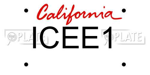 ICEE1 California License Plate