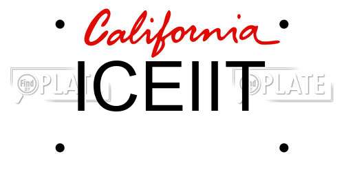 ICEIIT California License Plate