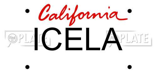 ICELA California License Plate