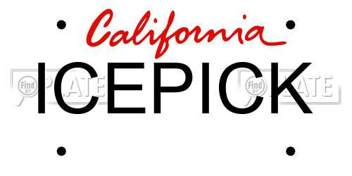 ICEPICK California License Plate
