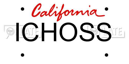 ICHOSS California License Plate