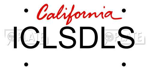 ICLSDLS California License Plate