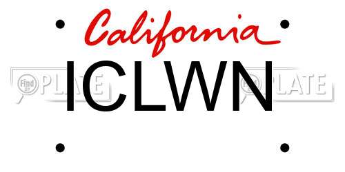 ICLWN California License Plate