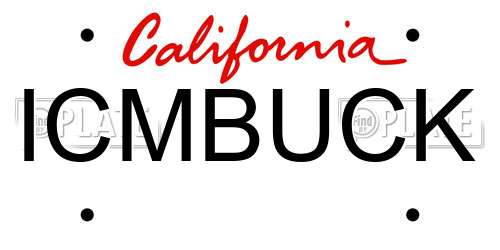 ICMBUCK California License Plate