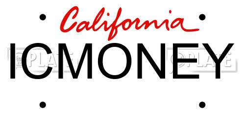 ICMONEY California License Plate