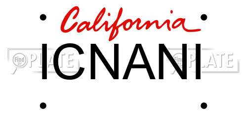 ICNANI California License Plate
