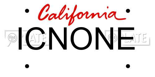 ICNONE California License Plate