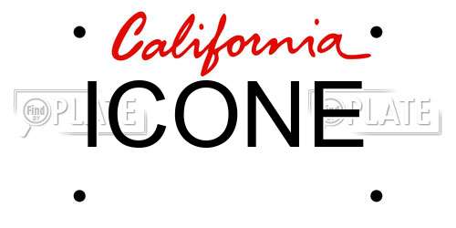 ICONE California License Plate