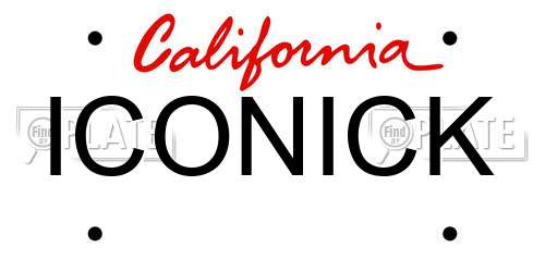 ICONICK California License Plate