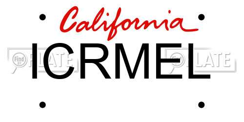 ICRMEL California License Plate