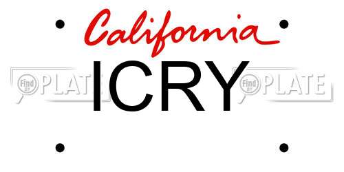 ICRY California License Plate