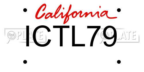 ICTL79 California License Plate