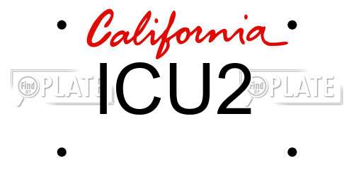 ICU2 California License Plate