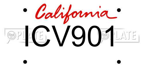 ICV901 California License Plate