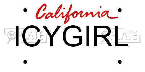ICYGIRL California License Plate