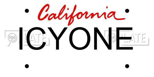 ICYONE California License Plate