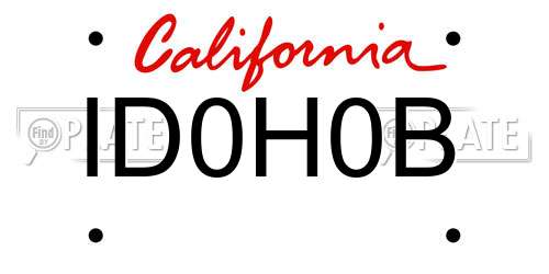 ID0H0B California License Plate