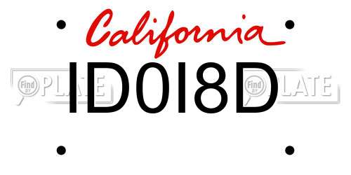ID0I8D California License Plate