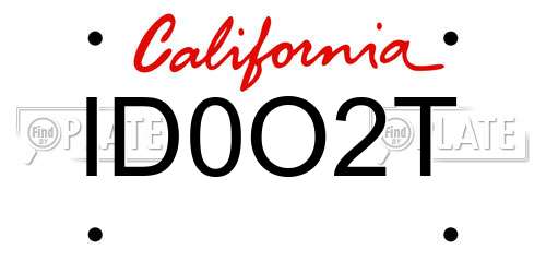 ID0O2T California License Plate