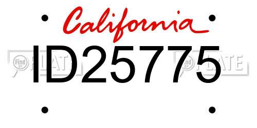ID25775 California License Plate