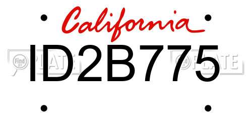 ID2B775 California License Plate