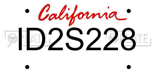 ID2S228 California License Plate